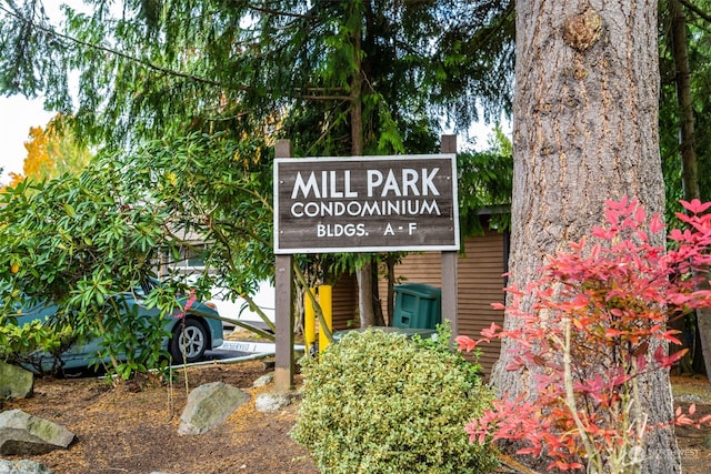 view of community sign