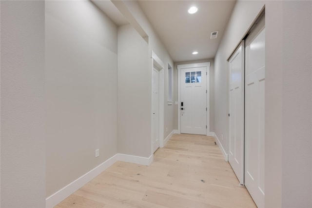 20239 125th Ave NE Unit Sm2-11, Bothell, WA 98011 - hallway with recessed lighting, baseboards, visible vents, and light wood finished floors