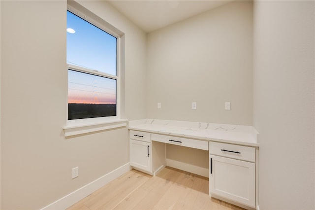 20239 125th Ave NE Unit Sm2-11, Bothell, WA 98011 - unfurnished office with baseboards, built in study area, and light wood-style floors