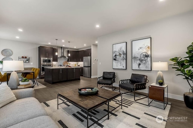 living room featuring hardwood / wood-style floors