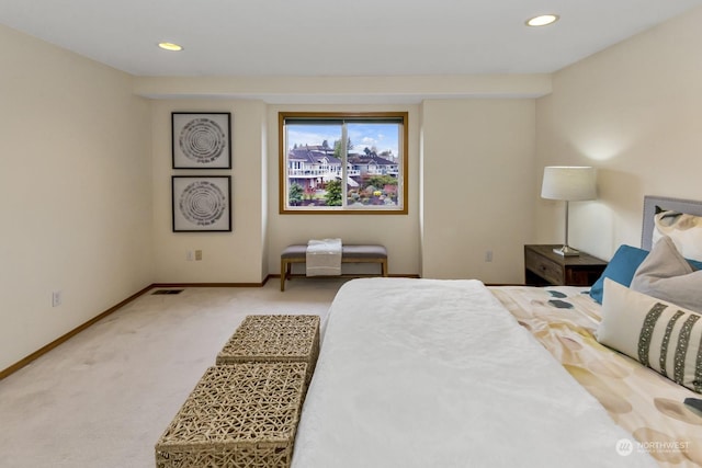 bedroom with carpet