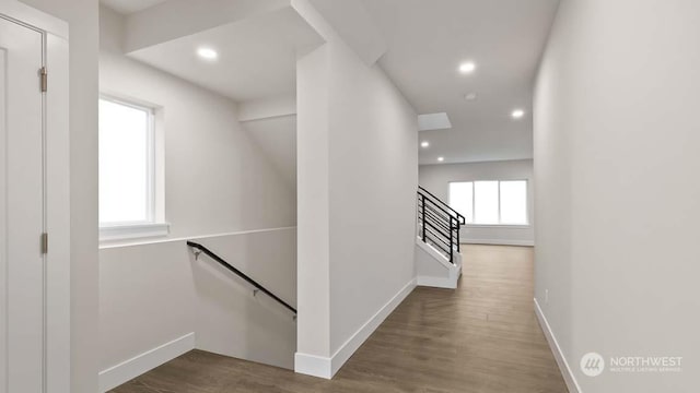 corridor featuring hardwood / wood-style flooring