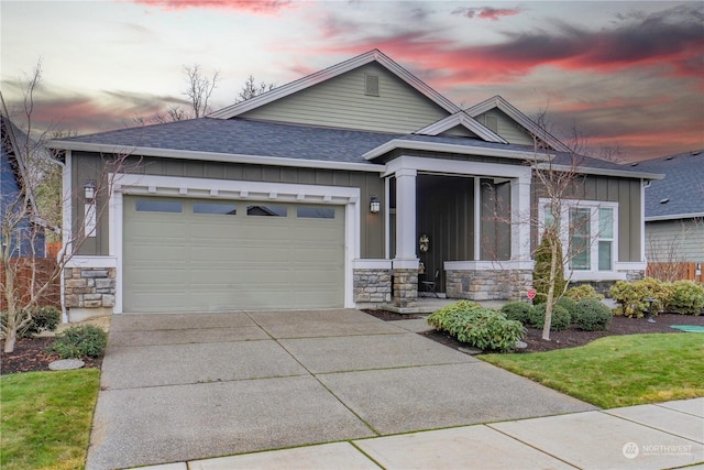 view of front of property featuring a garage