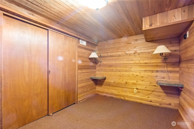 interior space with wooden walls