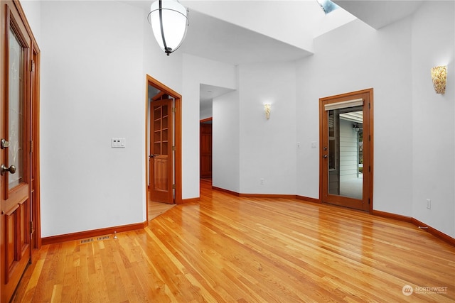 empty room featuring light wood-type flooring