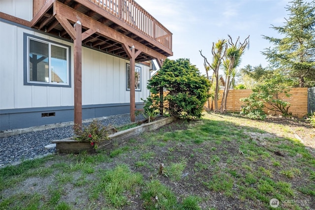 585 Ocean Shores Blvd SW, Ocean Shores, WA 98569 - view of yard featuring fence and a wooden deck