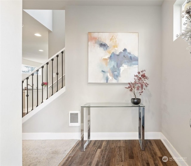 interior space with hardwood / wood-style floors