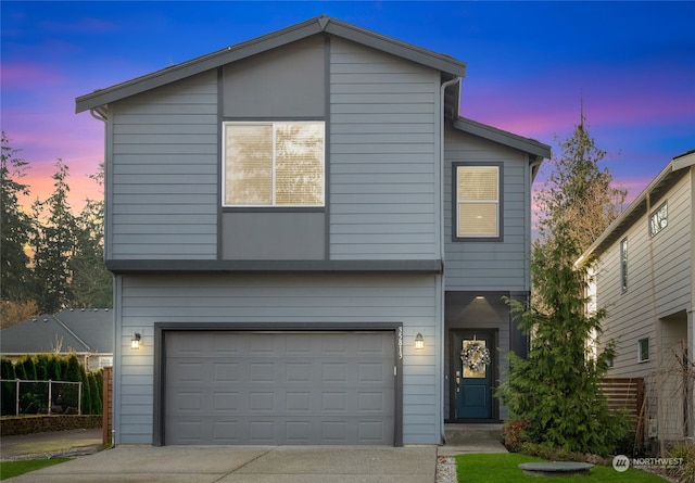 view of front of home featuring a garage