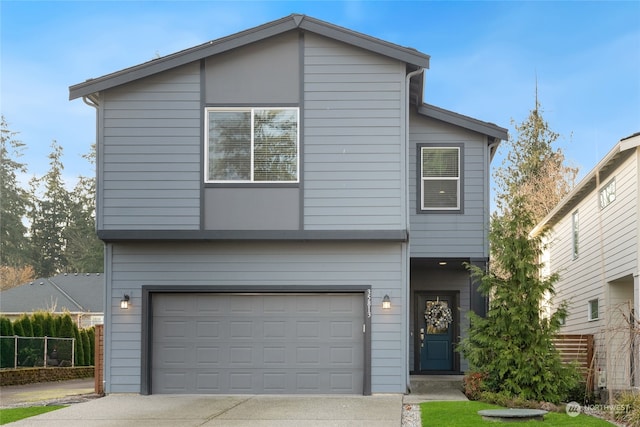 view of front facade with a garage