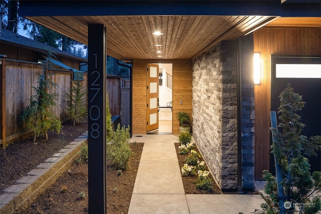 view of doorway to property