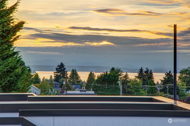 property view of water featuring a mountain view