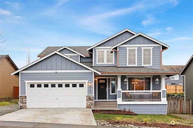 craftsman house featuring covered porch