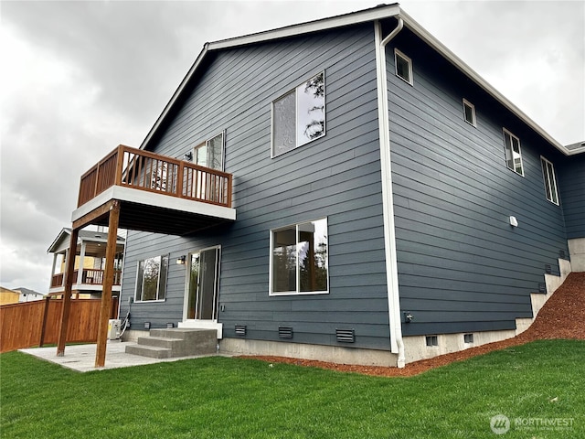 13628 187th St E Unit 36, Puyallup, WA 98374 - rear view of property featuring a balcony and a patio area
