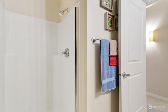 bathroom featuring a shower