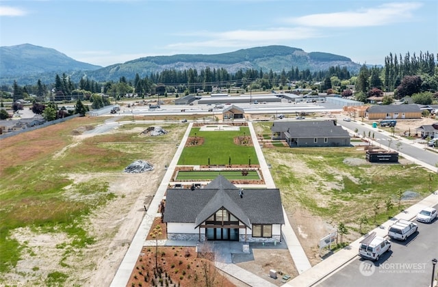 bird's eye view featuring a mountain view