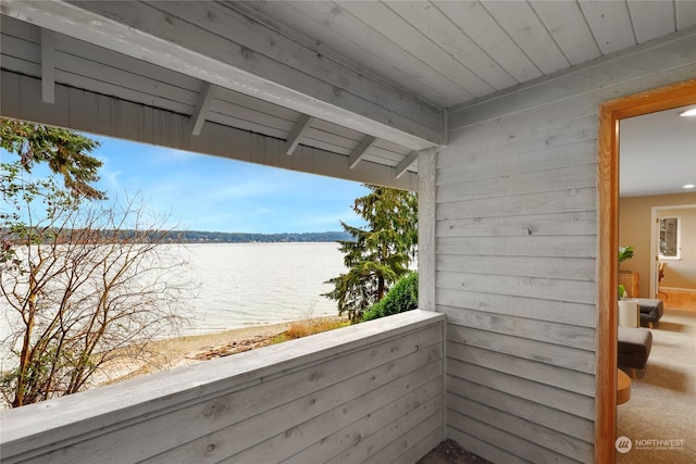 balcony with a water view