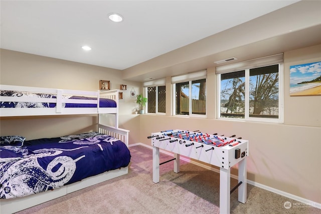 bedroom featuring carpet