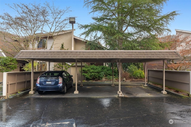 view of car parking with a carport