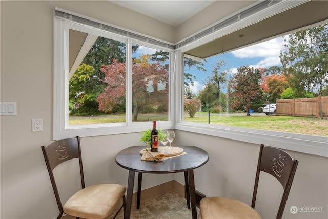 view of sunroom