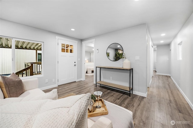 living room featuring hardwood / wood-style floors