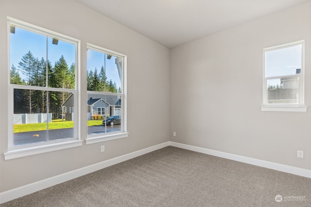 view of carpeted spare room