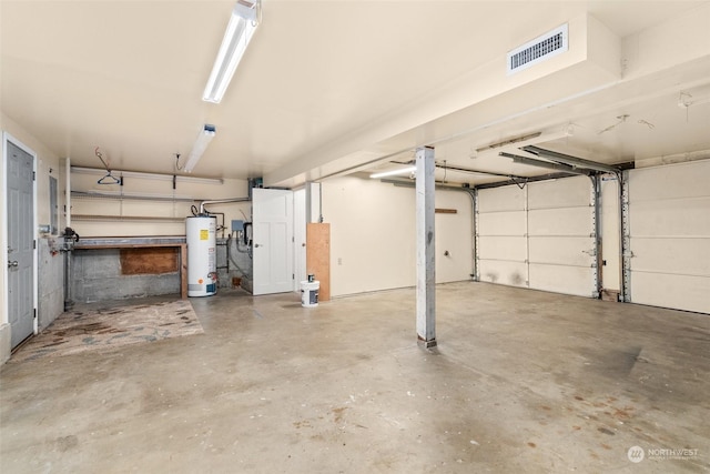 garage with gas water heater