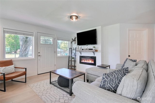 living room featuring light hardwood / wood-style floors