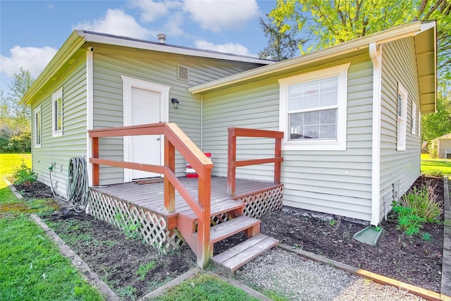 exterior space featuring a deck