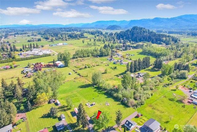 aerial view with a mountain view