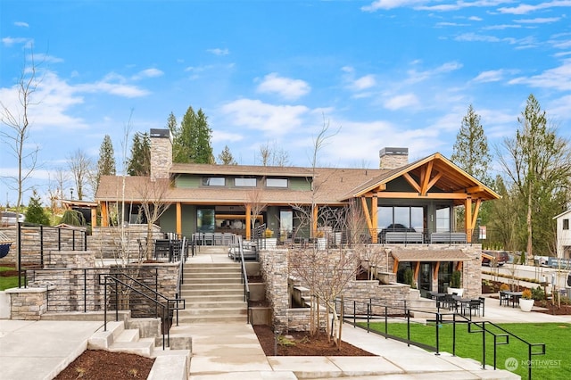 view of front of home with a patio