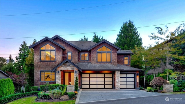 view of front of property featuring a garage