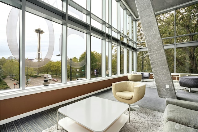 unfurnished sunroom with a wealth of natural light