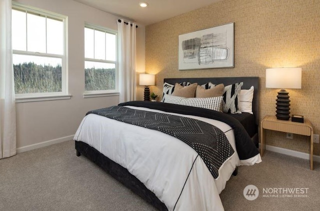 view of carpeted bedroom