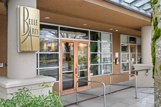 view of exterior entry with french doors