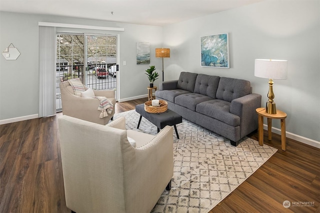 living room featuring wood-type flooring