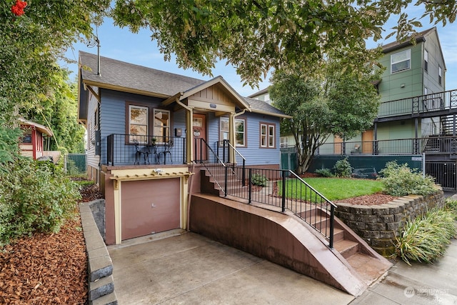 view of front of property featuring a garage