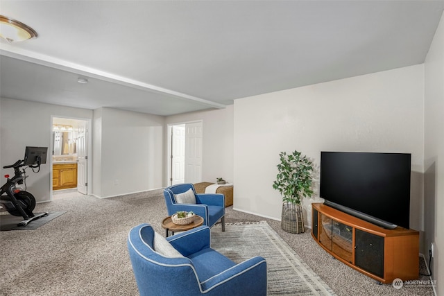 living room with carpet