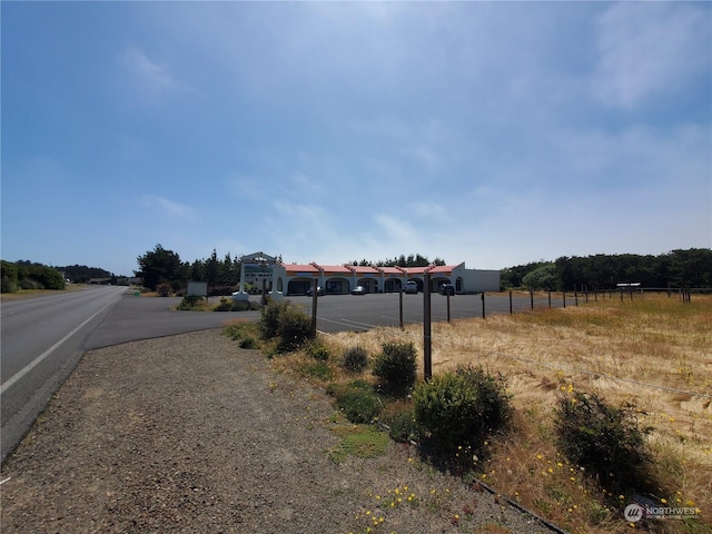 view of road with a rural view