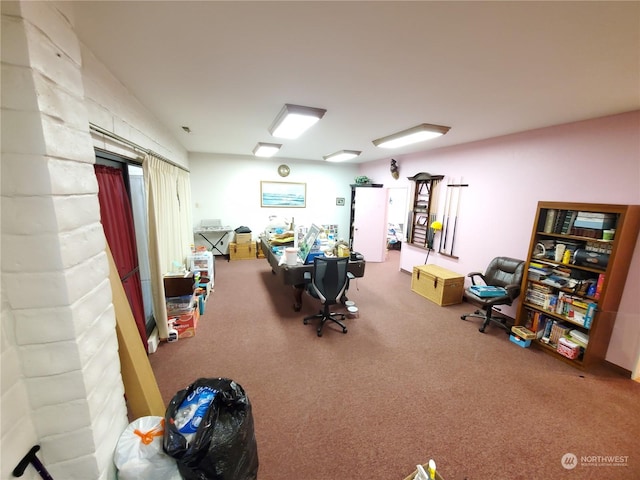 miscellaneous room featuring carpet floors