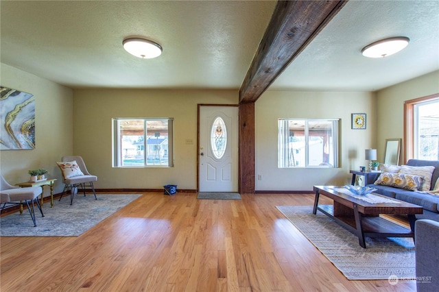 45143 Main St, Concrete, WA 98237 - foyer featuring plenty of natural light, a textured ceiling, and light hardwood / wood-style flooring