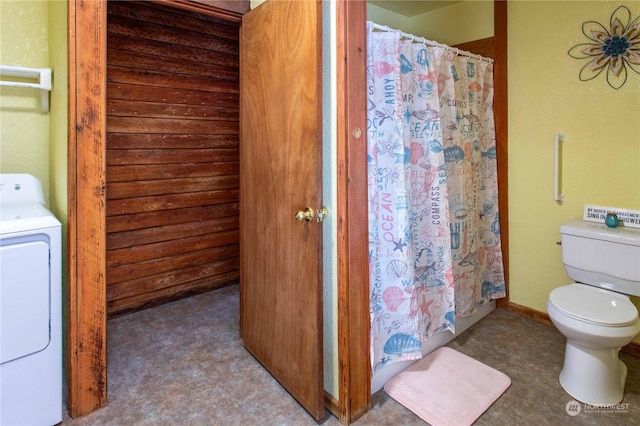 45143 Main St, Concrete, WA 98237 - bathroom featuring washer / dryer and toilet