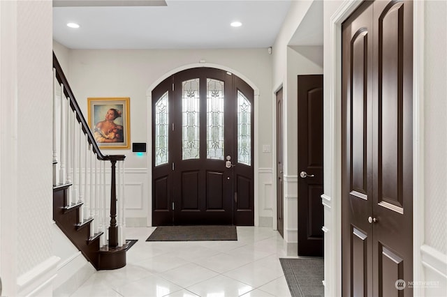 view of tiled entrance foyer