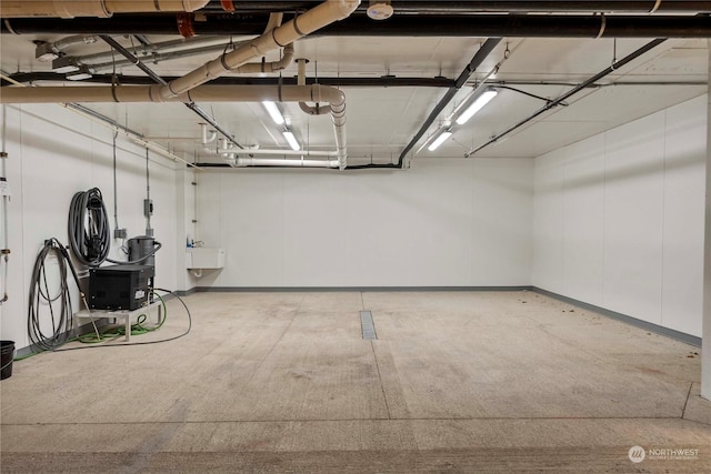 garage featuring sink