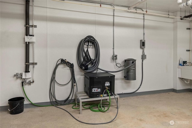 garage featuring sink