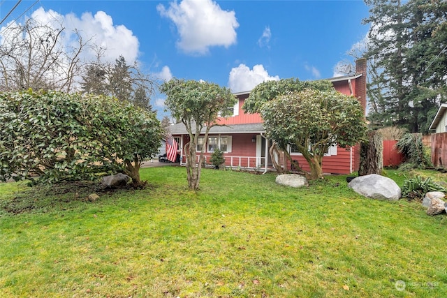 view of yard with a porch