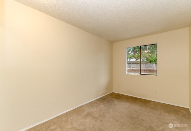 carpeted spare room with a textured ceiling