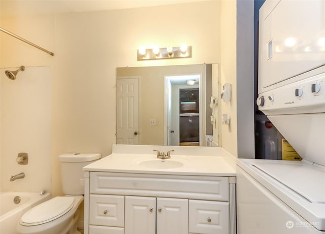 full bathroom featuring vanity, toilet, and shower / washtub combination