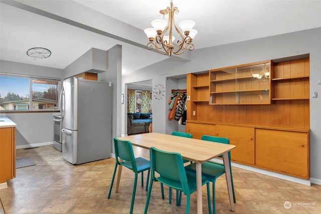 dining room featuring an inviting chandelier