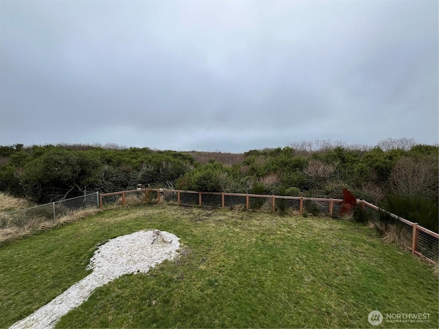 view of yard with fence