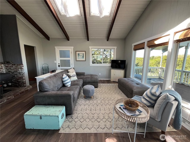 373 Sand Dune Ave NW, Ocean Shores, WA 98569 - living area featuring wood finished floors and a wood stove
